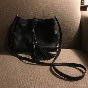 Black leather tassel crossbody Vince Camuto Purse